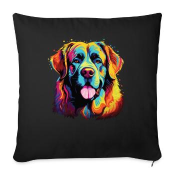 Watercolor Colorful Pyrenean Mountain Dog - Sofa pillowcase 17,3'' x 17,3'' (45 x 45 cm) - black - Front