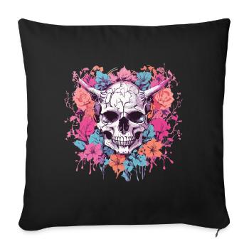 Demons Skull Pastel Gothic Occult Design - Sofa pillowcase 17,3'' x 17,3'' (45 x 45 cm) - black - Front