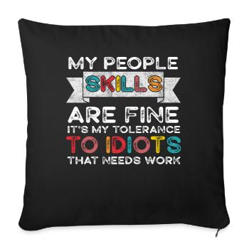 Mes compétences relationnelles sont très bien - Housse de coussin décorative 45 x 45 cm - noir - Devant