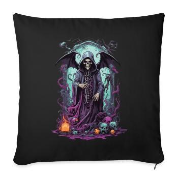 Grim Reaper Skull Gothic Occult Design - Sofa pillowcase 17,3'' x 17,3'' (45 x 45 cm) - black - Front