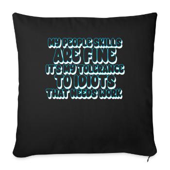 Mes compétences relationnelles sont très bien - Housse de coussin décorative 45 x 45 cm - noir - Devant