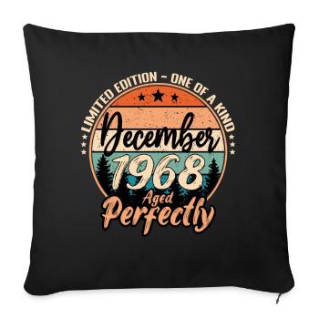 December 1968 Birthday 1968 Legends December - Sofa pillowcase 17,3'' x 17,3'' (45 x 45 cm) - black - Front