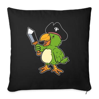 Papageipirat Ornithologe - Sofakissenbezug 45 x 45 cm - Schwarz - Vorne