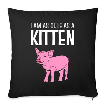 Schweinliebhaber Veganer Aktivist - Sofakissenbezug 45 x 45 cm - Schwarz - Vorne