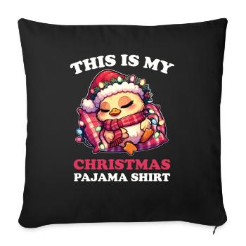 Duck Christmas Pajamas Ducks - Sofa pillowcase 17,3'' x 17,3'' (45 x 45 cm) - black - Front