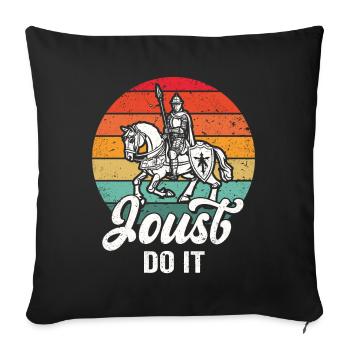 Jousting Knight Medieval Renaissance Knights Armor - Sofa pillowcase 17,3'' x 17,3'' (45 x 45 cm) - black - Front