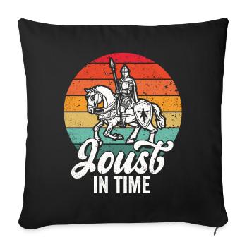Joute Chevalier Médiéval Renaissance Chevaliers Armure - Housse de coussin décorative 45 x 45 cm - noir - Devant