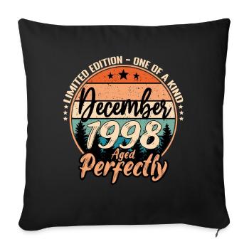 December 1998 Birthday 1998 Legends December - Sofa pillowcase 17,3'' x 17,3'' (45 x 45 cm) - black - Front