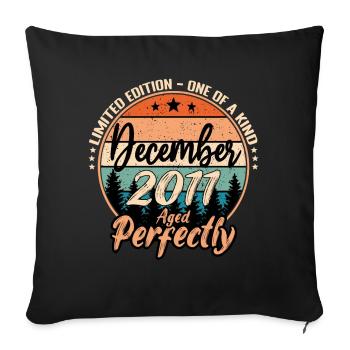 Décembre 2011 anniversaire 2011 légendes Décembre - Housse de coussin décorative 45 x 45 cm - noir - Devant
