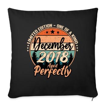 Décembre 2018 anniversaire 2018 légendes Décembre - Housse de coussin décorative 45 x 45 cm - noir - Devant