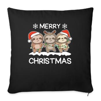 Merry Christmas Sloth Christmas Eve Sloths - Sofa pillowcase 17,3'' x 17,3'' (45 x 45 cm) - black - Front