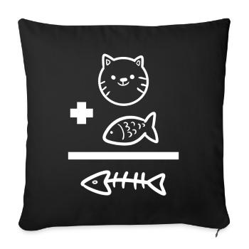 Katzenfischknochen Angler - Sofakissenbezug 45 x 45 cm - Schwarz - Vorne