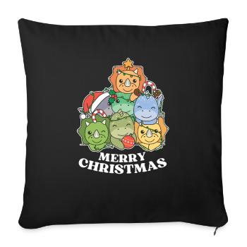 Joyeux Noël Dinosaures Réveillon De Noël Dinos - Housse de coussin décorative 45 x 45 cm - noir - Devant