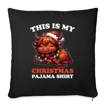 Pyjama de Noël Highland Cattle Highland Cattle - Housse de coussin décorative 45 x 45 cm - noir - Devant