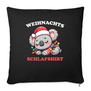 Weihnachts Schlafshirt Weihnachten Koala - Sofakissenbezug 45 x 45 cm - Schwarz - Vorne