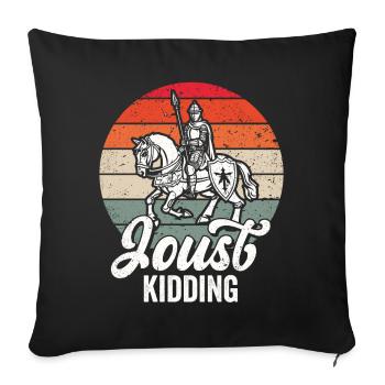 Joute Chevalier Médiéval Renaissance Chevaliers Armure - Housse de coussin décorative 45 x 45 cm - noir - Devant