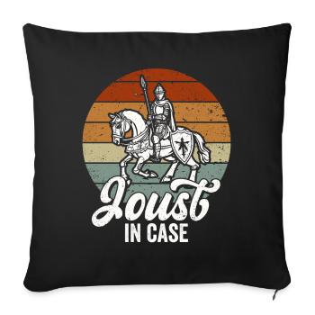 Joute Chevalier Médiéval Renaissance Chevaliers Armure - Housse de coussin décorative 45 x 45 cm - noir - Devant