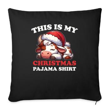 Cow Christmas Pajamas Cows - Sofa pillowcase 17,3'' x 17,3'' (45 x 45 cm) - black - Front