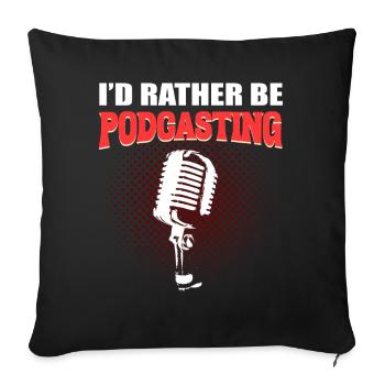 Podcast -Mikrofon Podcast -Editor - Sofakissenbezug 45 x 45 cm - Schwarz - Vorne