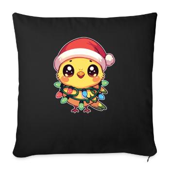 Christmas Fairy Lights Canary - Sofa pillowcase 17,3'' x 17,3'' (45 x 45 cm) - black - Front