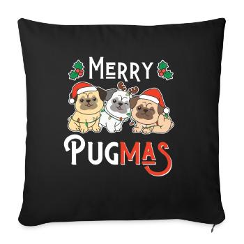 Le jeu de mots de Merry Pugma Carlin Noël - Housse de coussin décorative 45 x 45 cm - noir - Devant