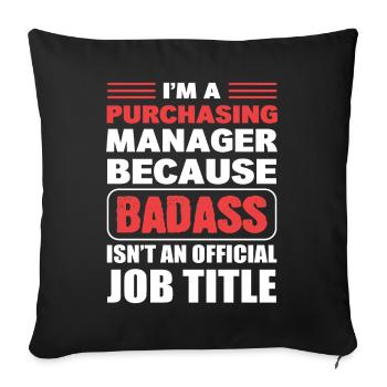 Lustiger Manager Einkaufspersonal - Sofakissenbezug 45 x 45 cm - Schwarz - Vorne