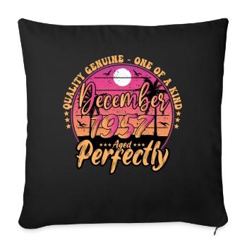 December 1957 Anniversary 1957 December 1957 - Sofa pillowcase 17,3'' x 17,3'' (45 x 45 cm) - black - Front