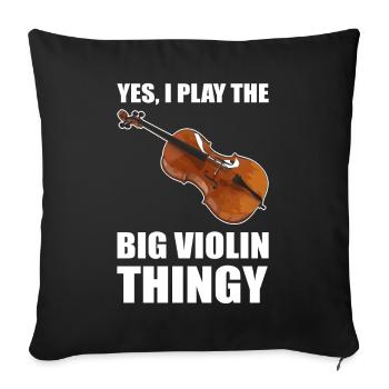 Lustig Cello -Spieler Cellist - Sofakissenbezug 45 x 45 cm - Schwarz - Vorne