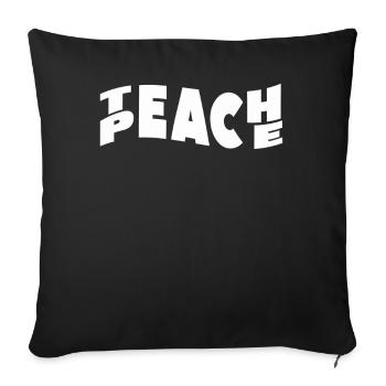 Teach Peace Word Game Groovy Hippie Teacher - Sofakissenbezug 45 x 45 cm - Schwarz - Vorne