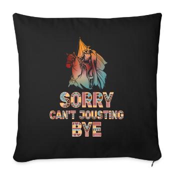 Joute Chevalier Médiéval Renaissance Chevaliers Armure - Housse de coussin décorative 45 x 45 cm - noir - Devant