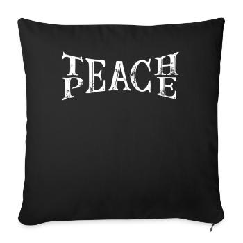 Teach Peace Word Game Groovy Hippie Teacher - Sofakissenbezug 45 x 45 cm - Schwarz - Vorne