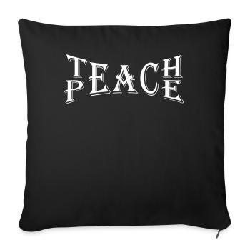 Teach Peace Word Game Groovy Hippie Teacher - Sofakissenbezug 45 x 45 cm - Schwarz - Vorne