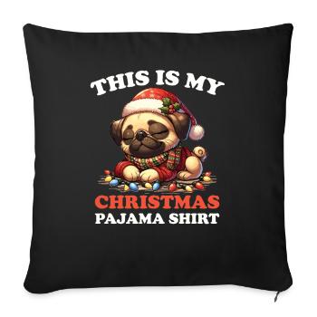 Pug Christmas Pajamas Dogs - Sofa pillowcase 17,3'' x 17,3'' (45 x 45 cm) - black - Front