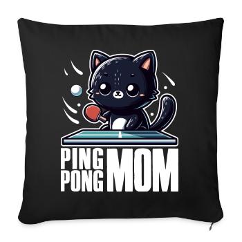Table Tennis Katze Pingpong Black Cat Mom Outfit - Housse de coussin décorative 45 x 45 cm - noir - Devant