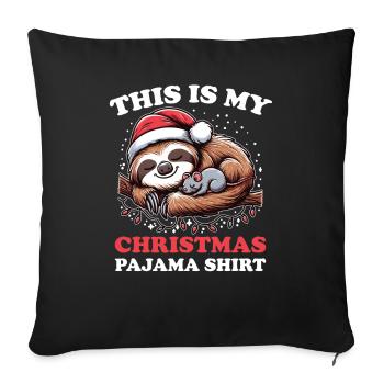 Sloth Mouse Christmas Pajamas Sloths - Sofa pillowcase 17,3'' x 17,3'' (45 x 45 cm) - black - Front