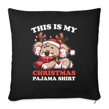 Pyjama de Noël Koala Koalas - Housse de coussin décorative 45 x 45 cm - noir - Devant
