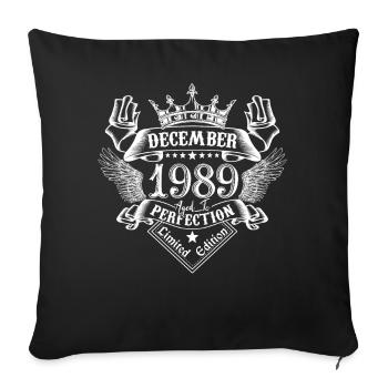 Dezember 1989 | Dezember 1989 Jubiläum 1989 - Sofakissenbezug 45 x 45 cm - Schwarz - Vorne