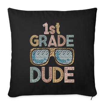 Professeur de maternelle Drôle Étudiant 1er Diplôme - Housse de coussin décorative 45 x 45 cm - noir - Devant