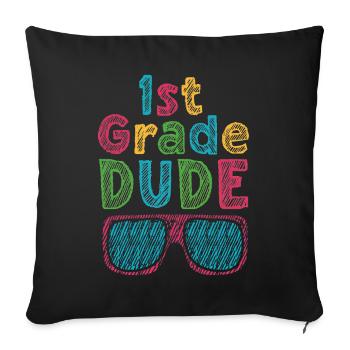Professeur de maternelle Drôle Étudiant 1er Diplôme - Housse de coussin décorative 45 x 45 cm - noir - Devant