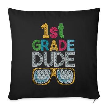 Professeur de maternelle Drôle Étudiant 1er Diplôme - Housse de coussin décorative 45 x 45 cm - noir - Devant