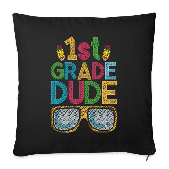 Professeur de maternelle Drôle Étudiant 1er Diplôme - Housse de coussin décorative 45 x 45 cm - noir - Devant