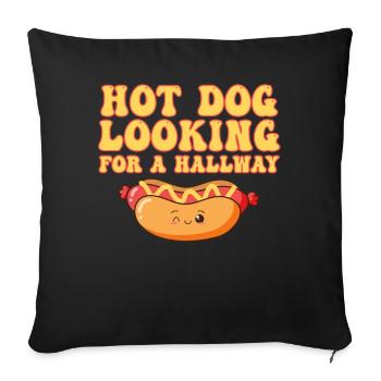 Hot-dog à la recherche d’un couloir - Housse de coussin décorative 45 x 45 cm - noir - Devant