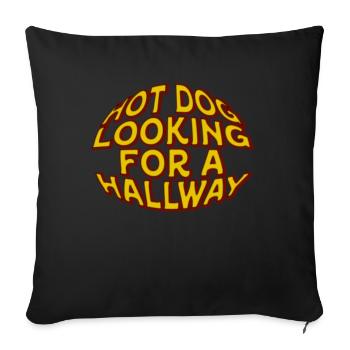 Hot Dog Looking For A Hallway - Sofa pillowcase 17,3'' x 17,3'' (45 x 45 cm) - black - Front