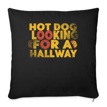 Hot-dog à la recherche d’un couloir - Housse de coussin décorative 45 x 45 cm - noir - Devant