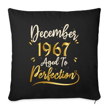 Décembre 1967 Décembre anniversaire December 1967 - Housse de coussin décorative 45 x 45 cm - noir - Devant