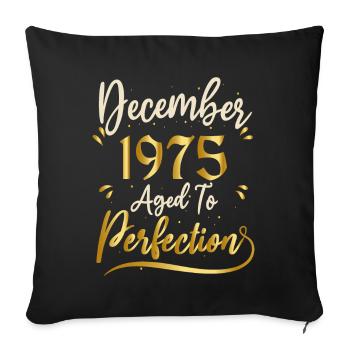 Décembre 1975 Décembre anniversaire December 1975 - Housse de coussin décorative 45 x 45 cm - noir - Devant