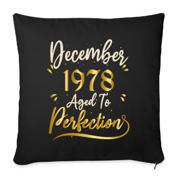 Décembre 1978 Décembre anniversaire December 1978 - Housse de coussin décorative 45 x 45 cm - noir - Devant