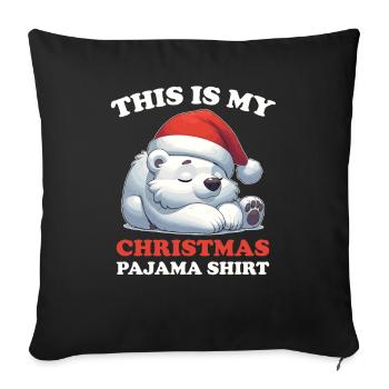 Polar Bear Christmas Pajamas Polar Bears - Sofa pillowcase 17,3'' x 17,3'' (45 x 45 cm) - black - Front