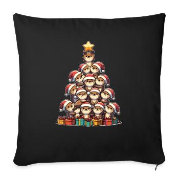 Otter Christmas Tree Merry Christmas - Sofa pillowcase 17,3'' x 17,3'' (45 x 45 cm) - black - Front