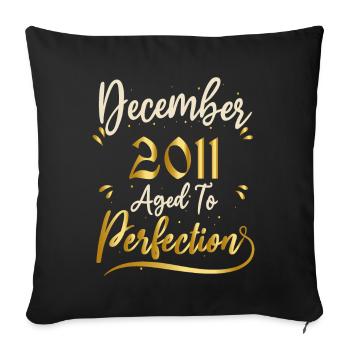 Décembre 2011 Décembre anniversaire December 2011 - Housse de coussin décorative 45 x 45 cm - noir - Devant
